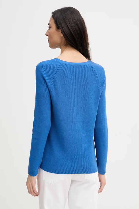 Oblačila Tommy Hilfiger pulover ženski bombažen WW0WW44975 modra