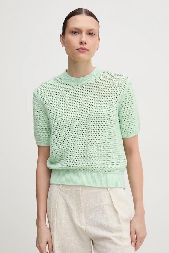 Tričko Tommy Hilfiger hladký zelená WW0WW45950