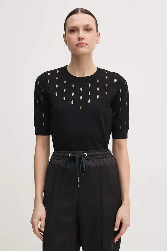 Dkny maglione a maglia fine nero P4ASAN18