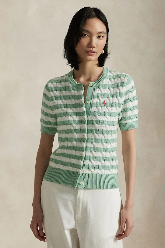 Хлопковый кардиган Polo Ralph Lauren хлопок зелёный 211965757