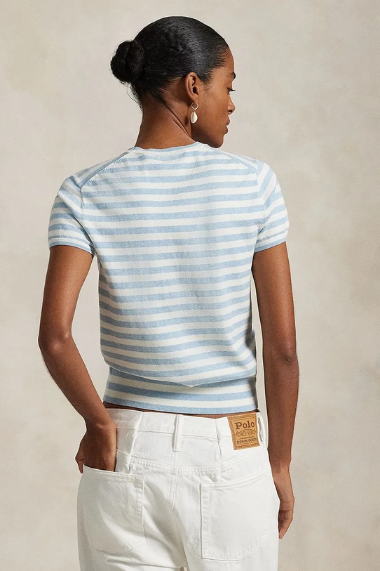 Хлопковый свитер Polo Ralph Lauren 211965763 голубой SS25