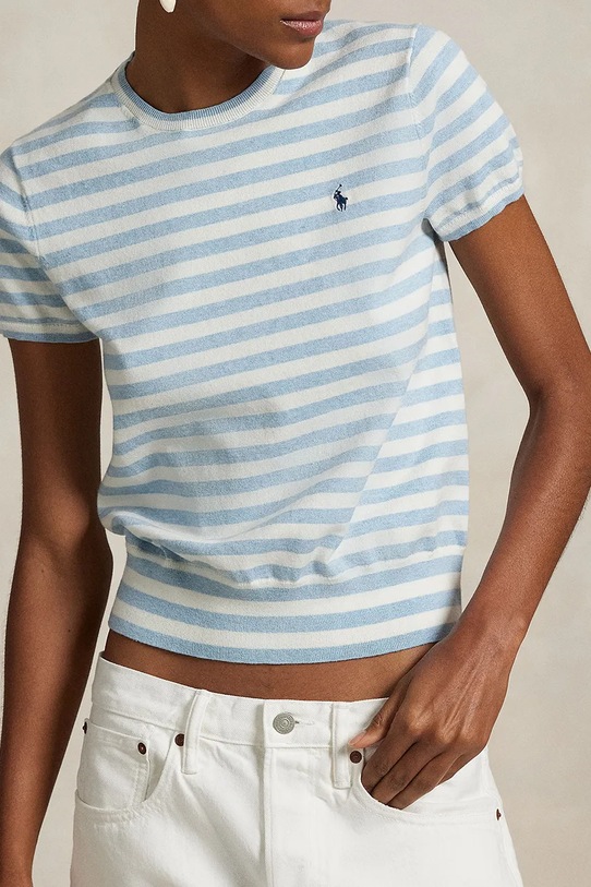 Хлопковый свитер Polo Ralph Lauren голубой 211965763