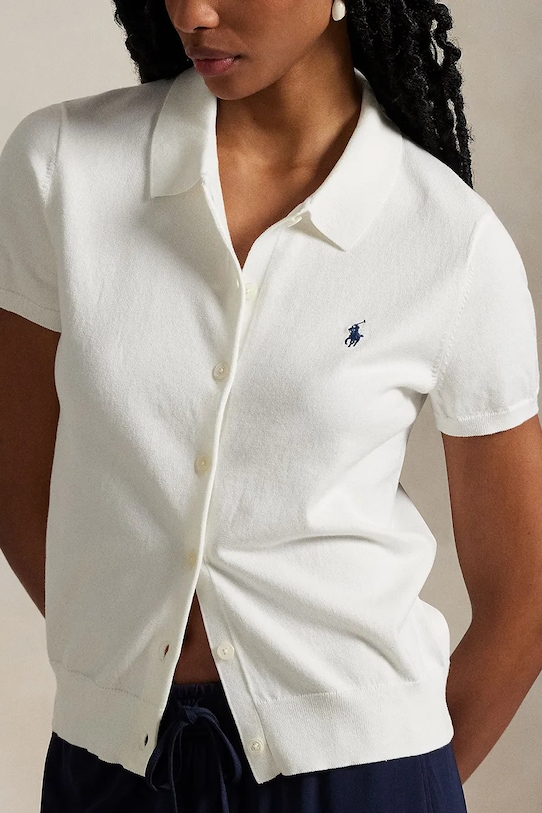 Polo Ralph Lauren cardigan in cotone bianco 211965764