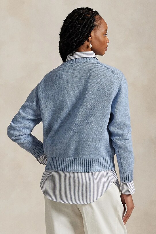 Bavlněný svetr Polo Ralph Lauren 211965767 modrá SS25