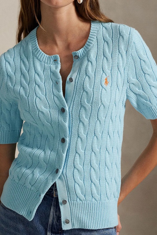 Polo Ralph Lauren kardigan bawełniany niebieski 211966720