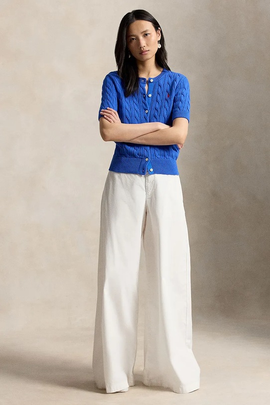 Oblačila Polo Ralph Lauren kardigan ženski bombažen 211966720 modra