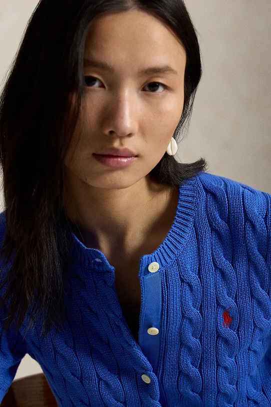 Polo Ralph Lauren kardigan ženski bombažen modra 211966720