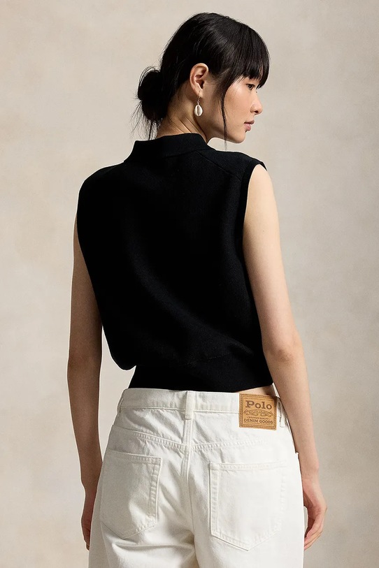 Polo Ralph Lauren kamizelka damska z bawełną 211970666 czarny SS26