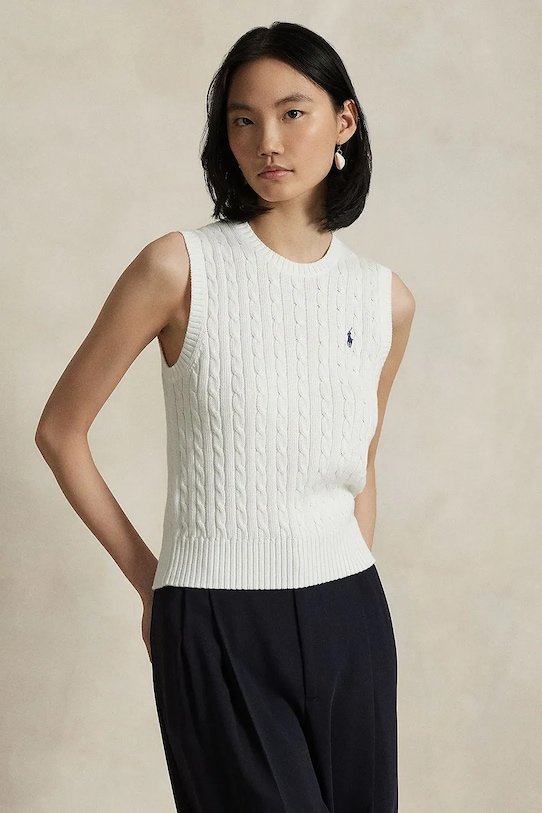 Безрукавка из хлопка Polo Ralph Lauren хлопок белый 211971882