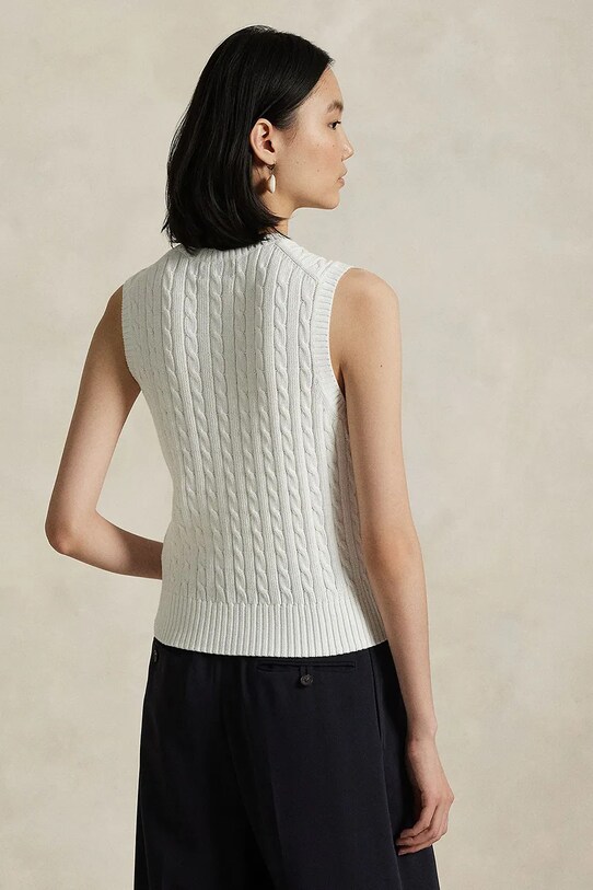 Безрукавка из хлопка Polo Ralph Lauren 211971882 белый SS25