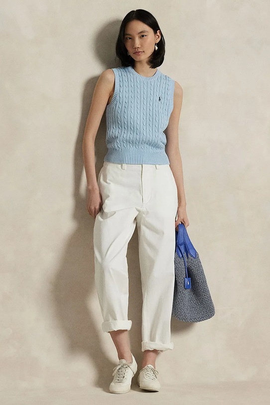 Oblečenie Bavlnená vesta bez rukávov Polo Ralph Lauren 211971882 modrá