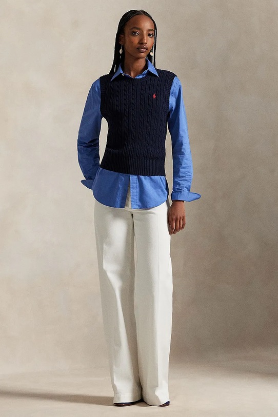 Odzież Polo Ralph Lauren bezrękawnik bawełniany 211971882 granatowy