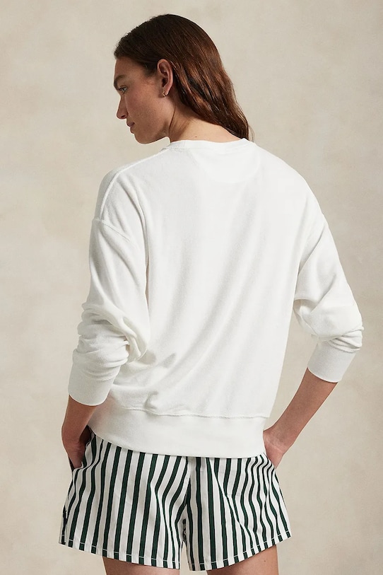 Polo Ralph Lauren bombažen pulover Wimbledon Collection 211970430 bela SS25