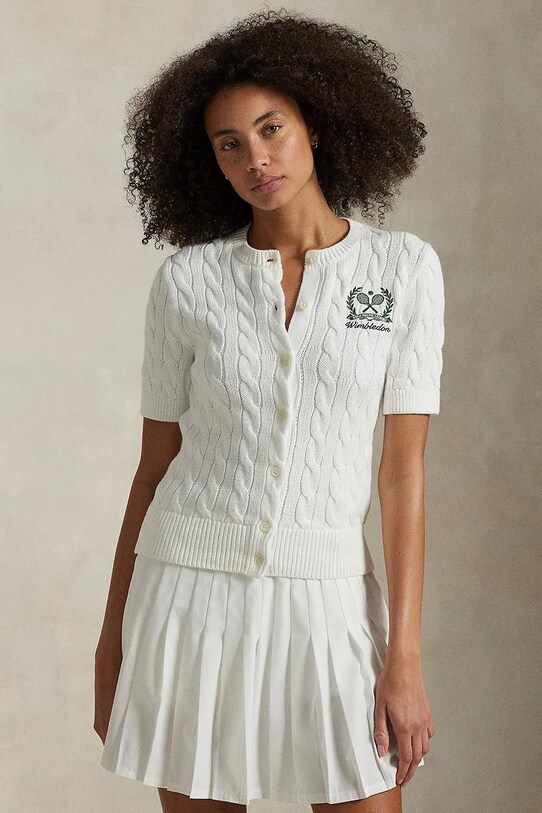 Polo Ralph Lauren cardigan din bumbac grosime medie alb 211970523