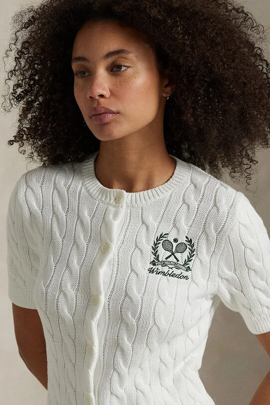 Polo Ralph Lauren cardigan din bumbac alb 211970523