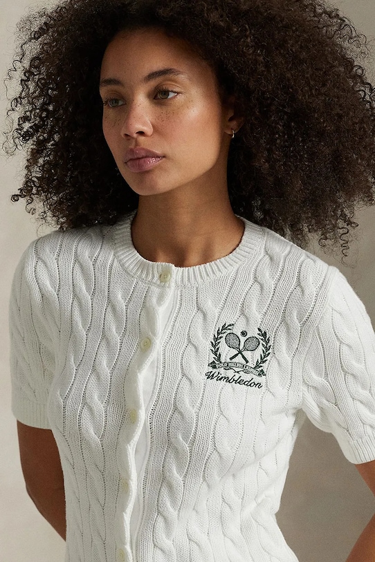 Хлопковый кардиган Polo Ralph Lauren Wimbledon Collection белый 211970523