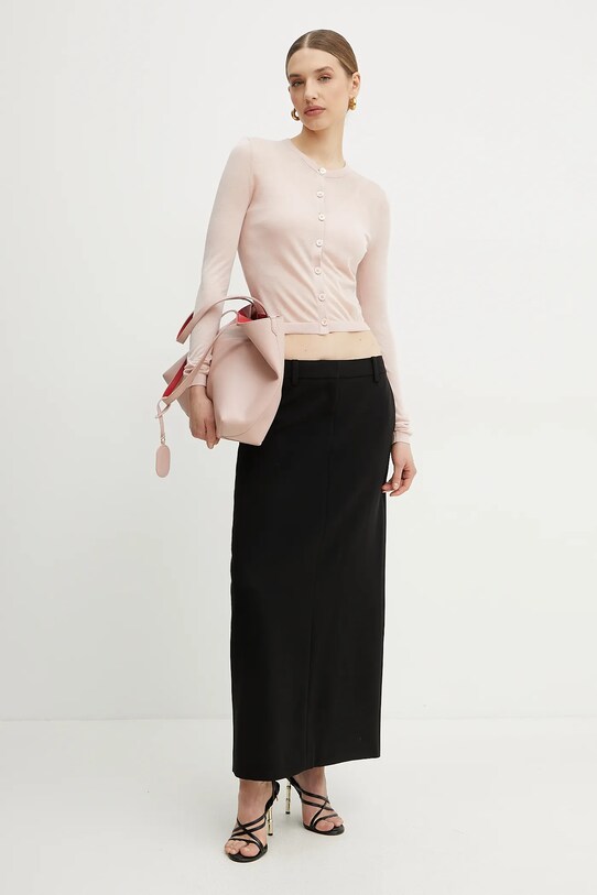 MICHAEL Michael Kors kardigan z domieszką jedwabiu MS5615MGW2 różowy SS25