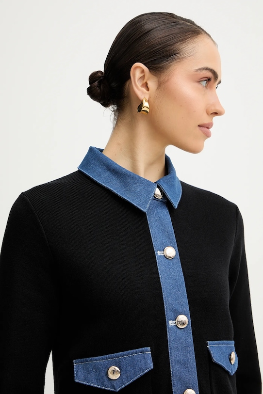 Morgan kardigan bawełniany MNAKI czarny MNAKI