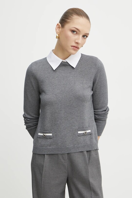 Morgan maglione MSHIRT a maglia fine grigio MSHIRT