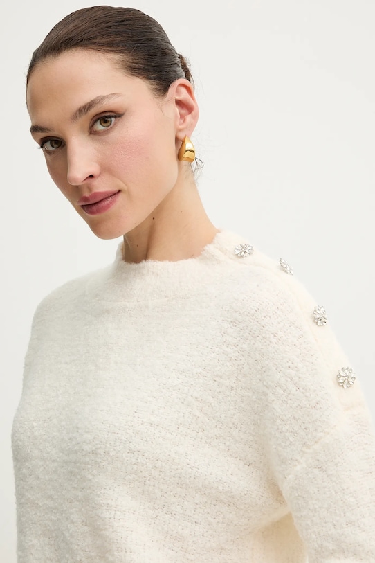 Morgan sweter z domieszką wełny MBULLE beżowy MBULLE