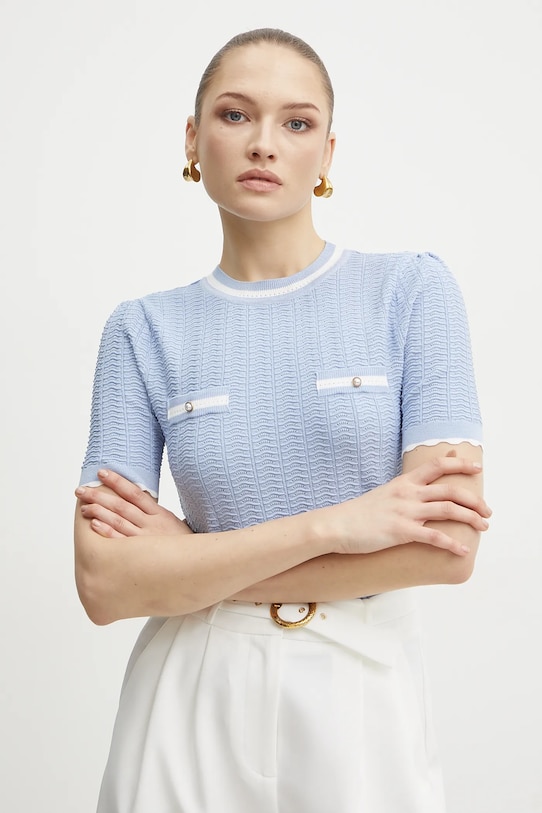 Morgan pulover MSEOUL subtiri albastru MSEOUL