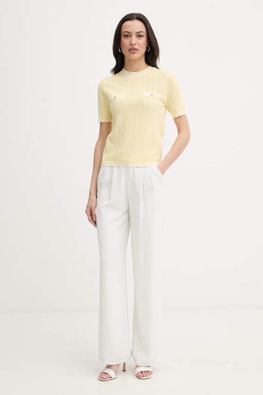 Morgan sweter damski MSEOUL MSEOUL żółty SS26