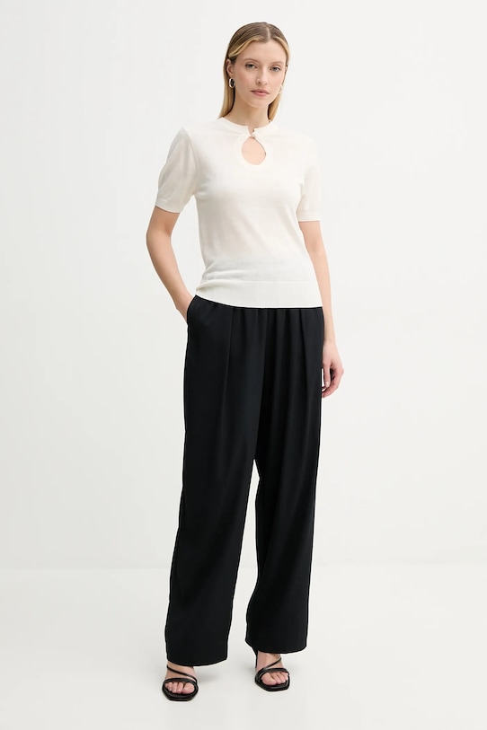 By Malene Birger sweter z domieszką wełny TALA 103209 beżowy SS25