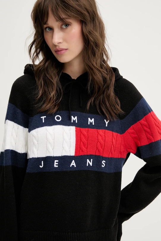 Tommy Jeans pulóver fekete DW0DW20250