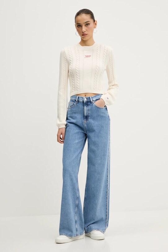 Tommy Jeans maglione in cotone DW0DW20256 beige SS25