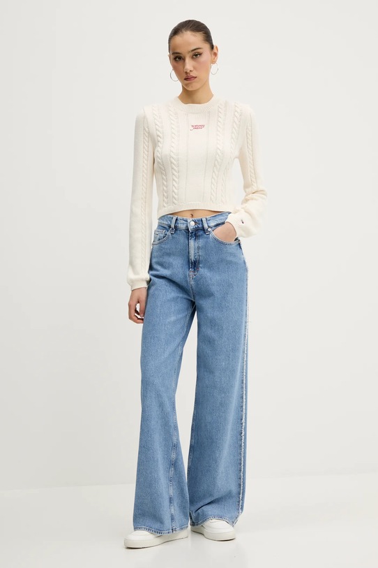 Bavlnený sveter Tommy Jeans DW0DW20256 béžová SS25