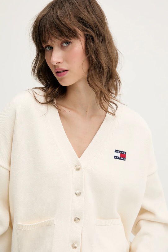 Tommy Jeans cardigan din bumbac bej DW0DW20257