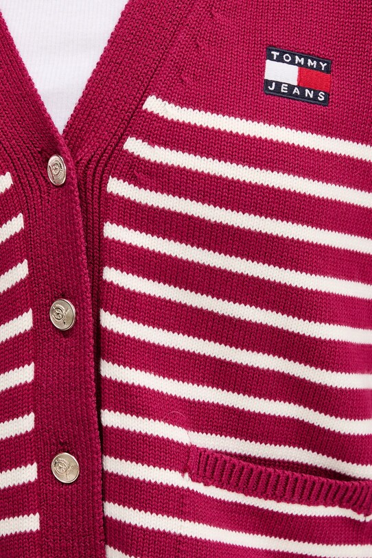 Tommy Jeans pamut kardigán DW0DW20257 rózsaszín
