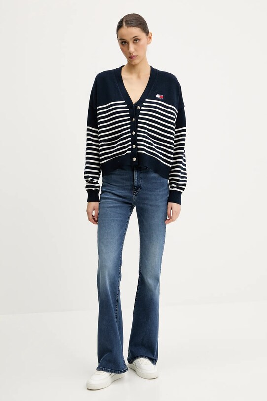 Tommy Jeans kardigan bawełniany DW0DW20257 granatowy SS25