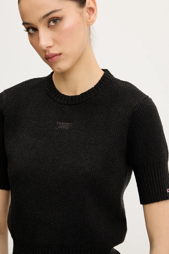 Пуловер Tommy Jeans черен DW0DW20380