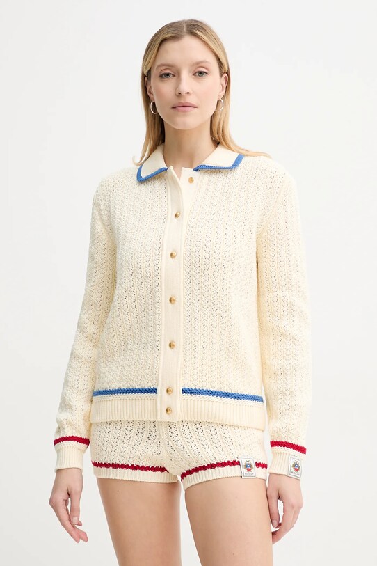 Bally kardigan bawełniany bawełna beżowy WKN09B