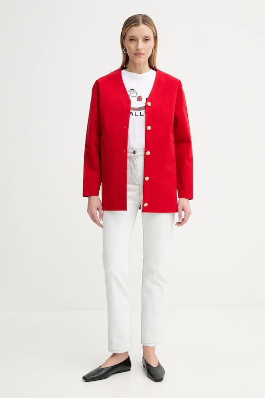 Bally cardigan din amestec de lână WKN0B2 rosu SS25