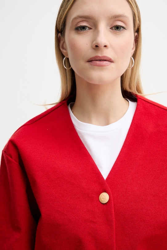 Bally cardigan din amestec de lână rosu WKN0B2