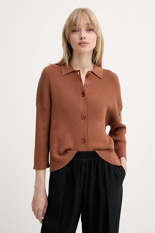 Sessun pamut kardigán barna 25209014