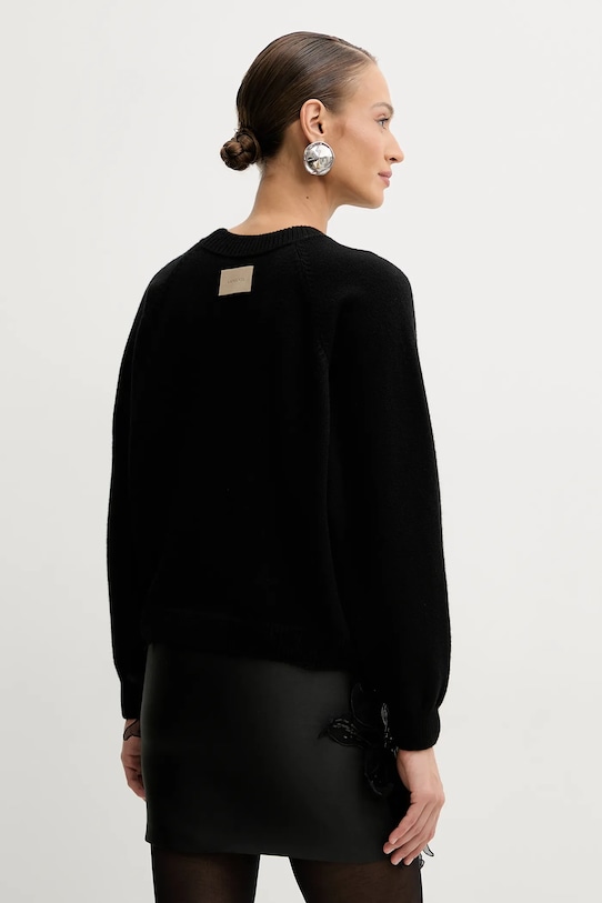 Odzież La Mania sweter wełniany CURTSY czarny