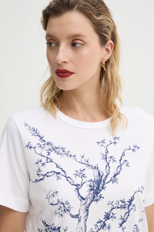 MUNTHE tricou din bumbac FEDELIO alb 251110025160