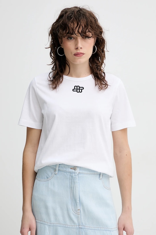 MUNTHE t-shirt bawełniany TYLIE regular biały 251110625160