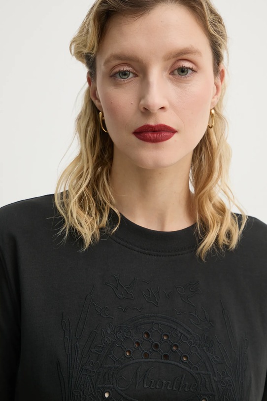 Хлопковая футболка MUNTHE FENELLA чёрный 251111325161