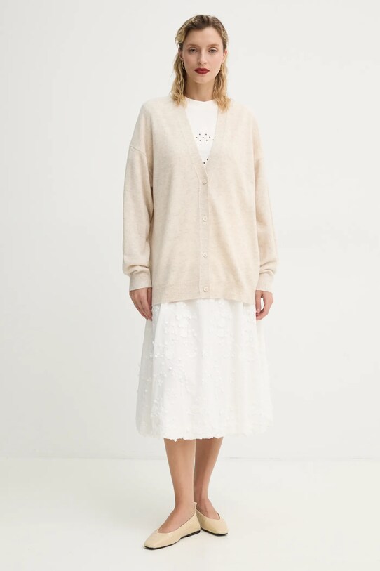 MUNTHE cardigan din lana FAFALI 251160425174 bej SS25