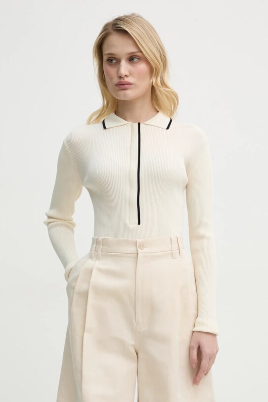 Svetr Bruuns Bazaar propínací béžová BBW3653