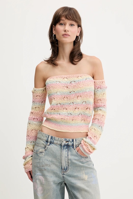 Пуловер Miss Sixty голи рамене розов 6S2RJ06700