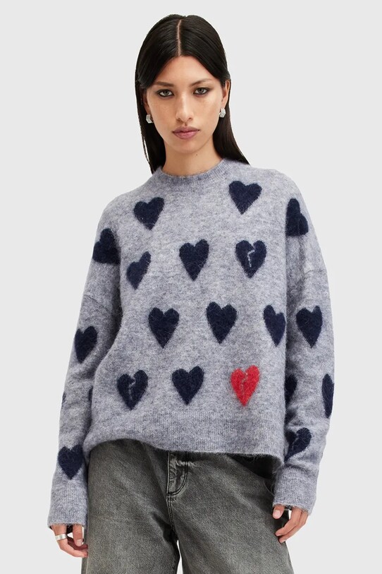 Шерстяной свитер AllSaints AMORA серый W043KC