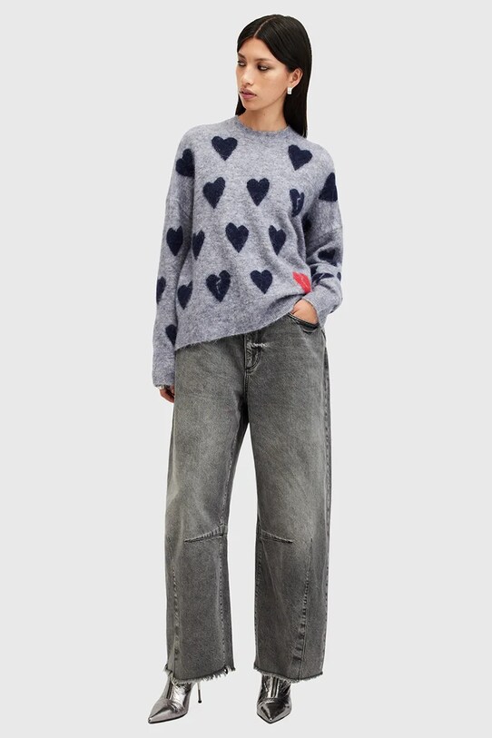 Шерстяной свитер AllSaints AMORA W043KC серый