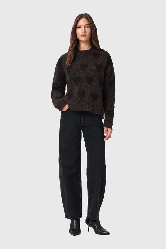 AllSaints sweter z dodatkiem wełny AMORA czarny W043KC