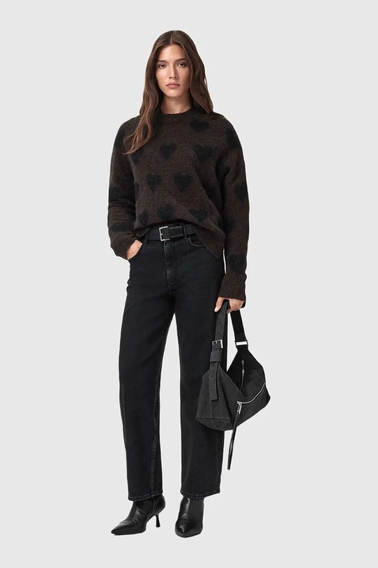 AllSaints sweter z dodatkiem wełny AMORA W043KC czarny