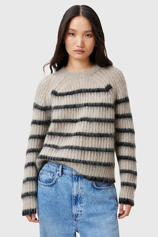 Вовняний светр AllSaints RIGA вовна бежевий W013KC